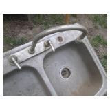 Stainless steel dual basin kitchen ...