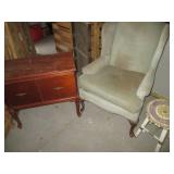 Vintage Upholstered wingback chair,...