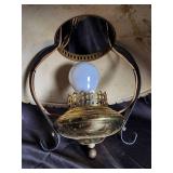 Antique Brass Hanging Lamp with Brass Shade