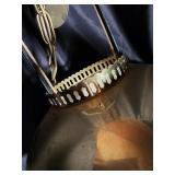 Antique Brass Hanging Lamp with Brass Shade