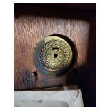 Antique Wooden Mantel Clock Case with Ornate Roman Dial