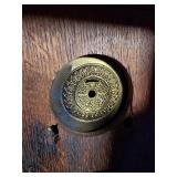 Antique Wooden Mantel Clock Case with Ornate Roman Dial