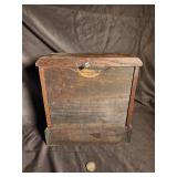 Antique Wooden Mantel Clock Case with Ornate Roman Dial