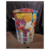 Floral Metal Storage Tub with Mixed Children