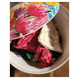 Floral Metal Storage Tub with Mixed Children