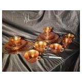 Amber Glass Cup & Saucer Set