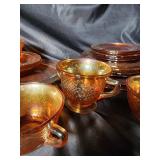 Amber Glass Cup & Saucer Set