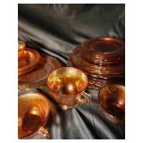 Amber Glass Cup & Saucer Set