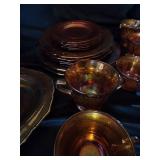 Amber Glass Cup & Saucer Set