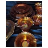 Amber Glass Cup & Saucer Set