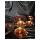 Amber Glass Cup & Saucer Set