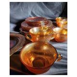 Amber Glass Cup & Saucer Set