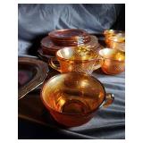 Amber Glass Cup & Saucer Set