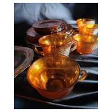 Amber Glass Cup & Saucer Set
