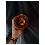 Amber Glass Cup & Saucer Set