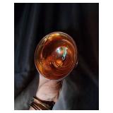 Amber Glass Cup & Saucer Set