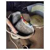 Vintage Metal Baby Walker with Wood Handle