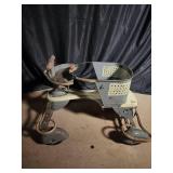 Vintage Metal Baby Walker with Wood Handle