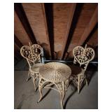 Wicker Heart-Back Bistro Set (3-Piece)