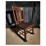 Wooden Ladder-Back Rocking Chair