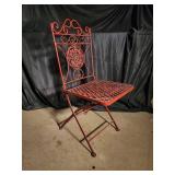 Decorative Wrought Iron Folding Patio Chair