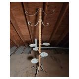 Vintage Wooden Metal Tiered Display Stand