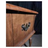 Vintage Wood Accent Table with Drawer & Shelf