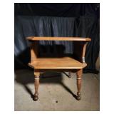 Vintage Wood Accent Table with Drawer & Shelf