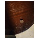Wood Pedestal Side Table with Round Top