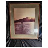 Framed Vintage Fishing Scene Photograph Print