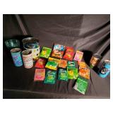 Vintage Kool-Aid, Tang, Fun Face & Popeye Drink Mix Packets with Collectible Containers (Lot of 20)