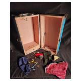 Vintage Cass Toys Doll Wardrobe Trunk with Hangers & Clothes