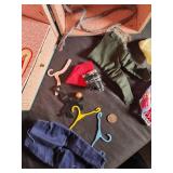 Vintage Cass Toys Doll Wardrobe Trunk with Hangers & Clothes