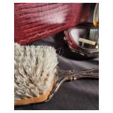 Vintage Vanity Dresser Set with Mirror, Brush & Perfume Bottles (Lot of 5)