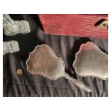 Vintage Vanity Dresser Set with Mirror, Brush & Perfume Bottles (Lot of 5)