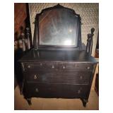 Vintage Ornate Vanity Dresser with Mirror