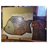 Mixed Media Fish Wall Art Set (Lot of 4)