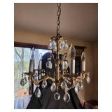 Brass Tone Crystal Chandelier 5-Light Hanging Fixture