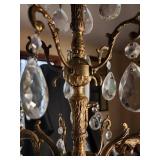 Brass Tone Crystal Chandelier 5-Light Hanging Fixture