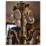 Brass Tone Crystal Chandelier 5-Light Hanging Fixture