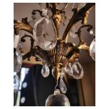 Brass Tone Crystal Chandelier 5-Light Hanging Fixture