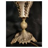Ornate Brass & Porcelain 5-Light Candelabra Chandelier