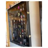 Assorted Shot Glass Collection With Display Cabinet