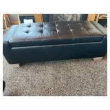 Black Tufted Storage Bench Ottoman with Lift Top