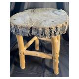 Rustic Live Edge Wood Stool