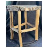 Rustic Live Edge Wood Stool