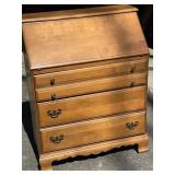 Vintage Wood Secretary Desk with Drop Front & Drawers