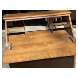 Vintage Wood Secretary Desk with Drop Front & Drawers