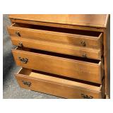 Vintage Wood Secretary Desk with Drop Front & Drawers