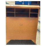 Vintage Wood Secretary Desk with Drop Front & Drawers